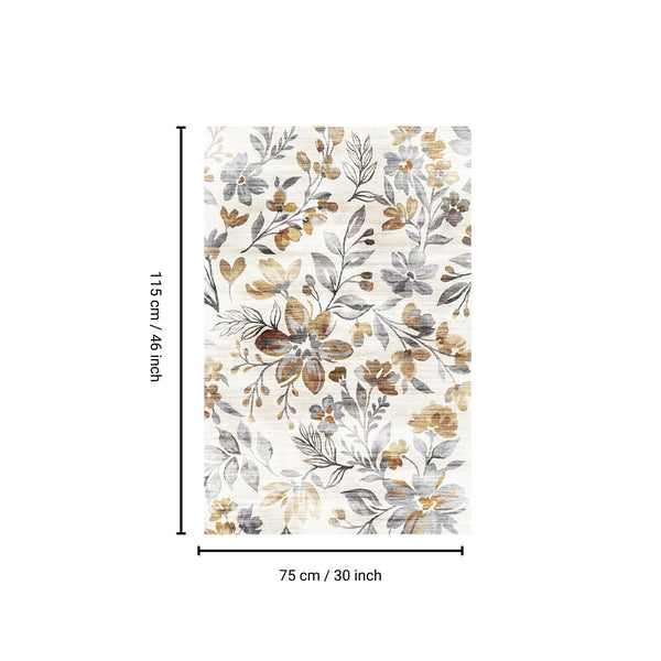 English Elm SPHINX Polyester Indoor/Outdoor Washable Accent Rug 30x46 White Gray Non-Slip Kid & Pet Friendly B186P261383