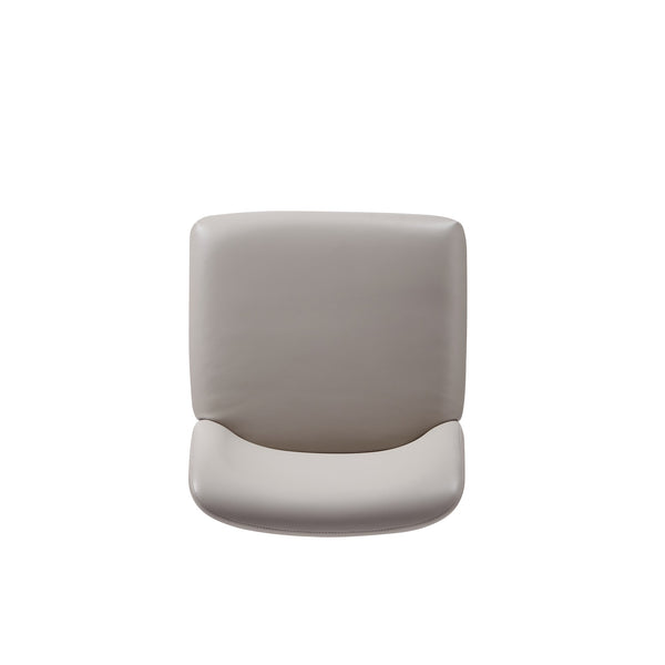 English Elm Serena Metal Vegan Leather Dining Chair with Geometric Black Metal Base, Plush Foam Comfort LIGHT GREY B365P397738