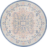 Unique Loom Whitney Milano Machine Made Medallion Rug Multi, Blue/Ivory/Light Green/Pink/Gold 7' 1" x 7' 1"