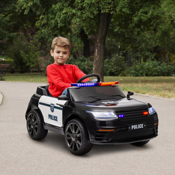 English Elm Qaba 12v Kids Police Ride on Car with Dual Motors Spring Suspension Parent Remote W2225P249904