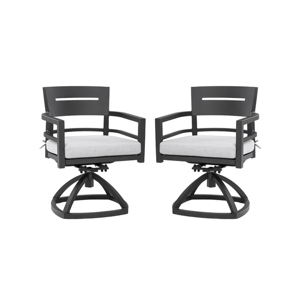 English Elm Outdoor Patio Aluminum Swivel Rocker Set – Stylish 360° Motion Chairs With Sunbrella Cushions! W1886P163383