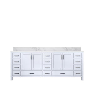 English Elm White Double Bath Vanity With Luxurious Carrara Marble Top - Elegant Storage & Soft-Close Design B2731P258965-GIGA
