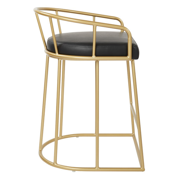OSP Home Furnishings Luna 26" Counter Stool Black/Gold
