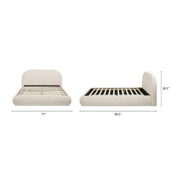 English Elm Archie Puffy Arch Headboard Queen Platform Bed Chenille Upholstered Minimalist Frame B2719P479035