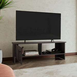 English Elm Navia 47" Wide TV Stand in Dark Walnut with Cabinet & Open Shelf, Cable Management, Fits 54" TVs B070P286462
