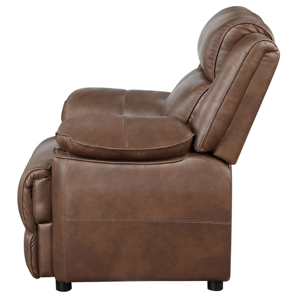 English Elm Worthington Dark Brown Padded Armchair with Pillowtop Arms and Foam Cushions for Cozy Relaxation and Style B062P354059