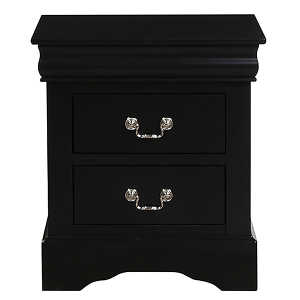English Elm Black 2-Drawer Nightstand - Elegant Bedside Storage With Durable Craftsmanship For Modern Bedrooms B062P189240