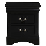 English Elm Black 2-Drawer Nightstand