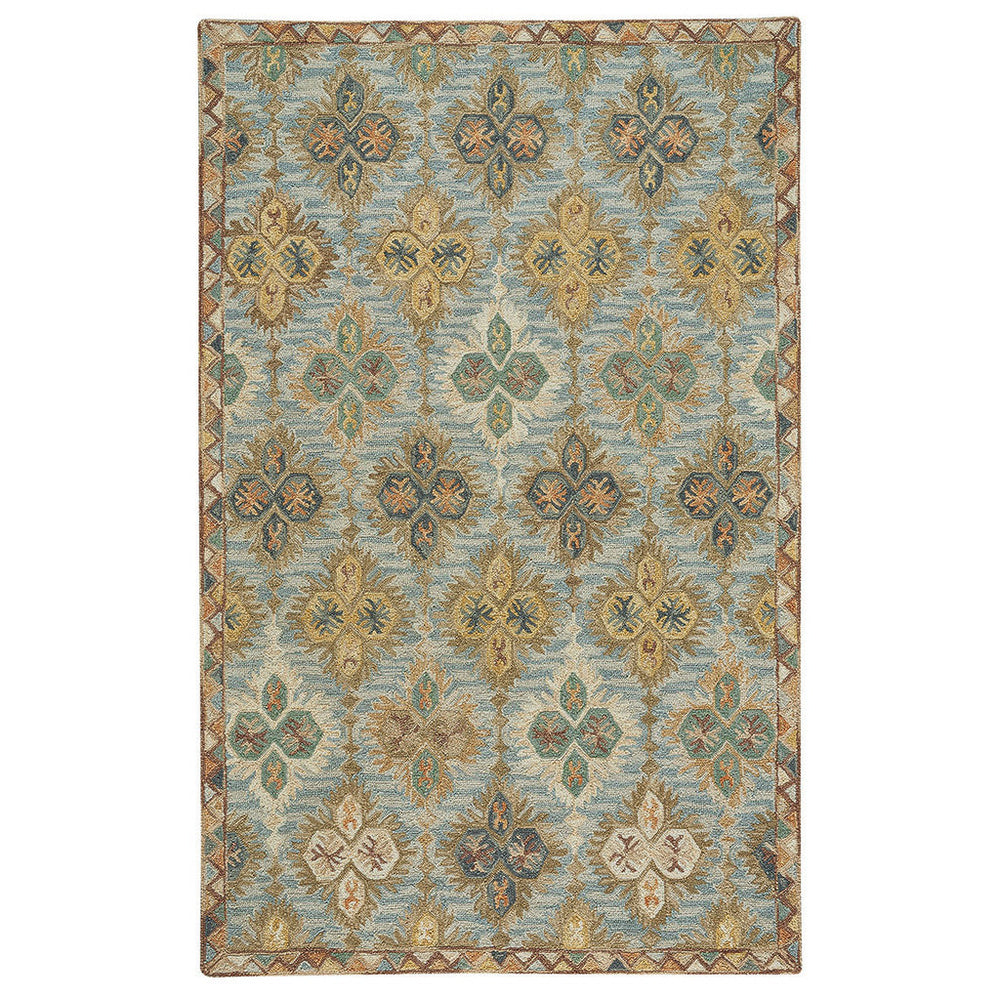 Capel Rugs Avanti-django Vibrant Wool Area Rug With Eclectic Mosaic Design And Hand-worked Accents Multi, Green 100% Wool 2566ns02060800900