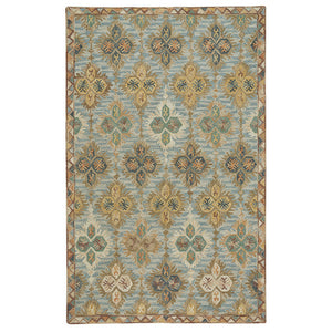Capel Rugs Avanti-django Vibrant Wool Area Rug With Eclectic Mosaic Design And Hand-worked Accents Multi, Green 100% Wool 2566ns02060800900