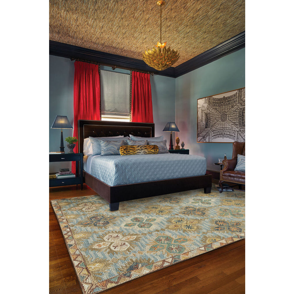 Capel Rugs Avanti-django Vibrant Wool Area Rug With Eclectic Mosaic Design And Hand-worked Accents Multi, Green 100% Wool 2566ns02060800900