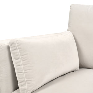 English Elm Jennifer Taylor Home - Knox 36" Modern Farmhouse Arm Chair In French Beige Velvet - Cozy, Durable Comfort For Any Space B2719P238329