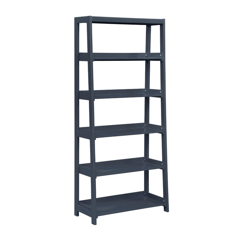 English Elm Modern Four Shelf Wooden Bookcase Vertical Storage Unit for Bedroom or Office Navy Blue B011P460078