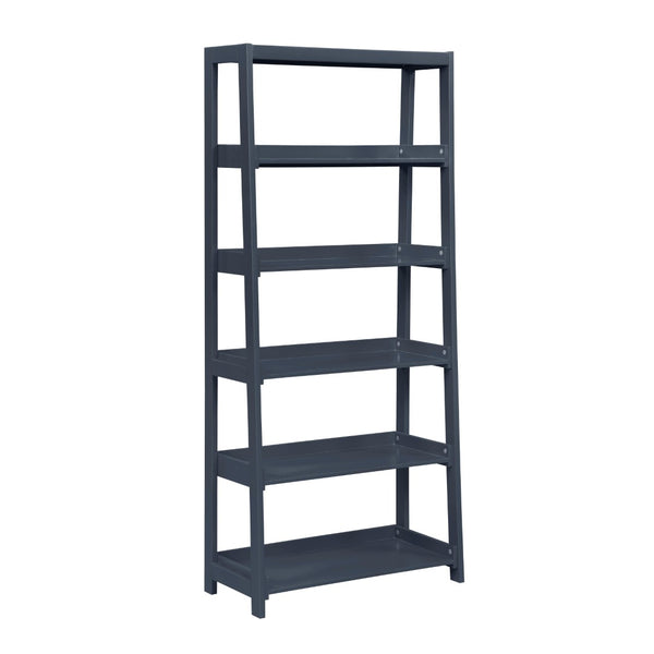 English Elm Modern Four Shelf Wooden Bookcase Vertical Storage Unit for Bedroom or Office Navy Blue B011P460078