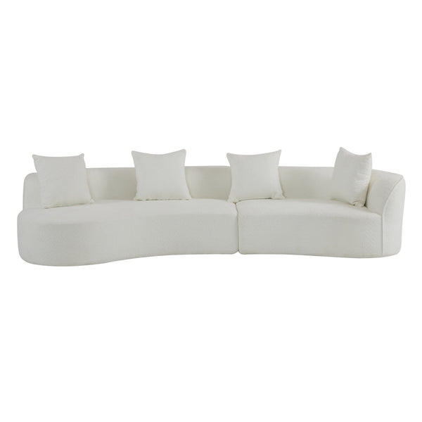 English Elm Christopher Knight Home® - 126"Curved 126" Curved Sectional Sofa - Oversized Beige Comfort With Modular Flexibility & Chic Style For Families N771P247830M_N771P247831M