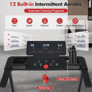 English Elm Treadmill Foldable 3hp Motor with Incline Adjustable Feet and Anti-slip Running Belt N728P191958B