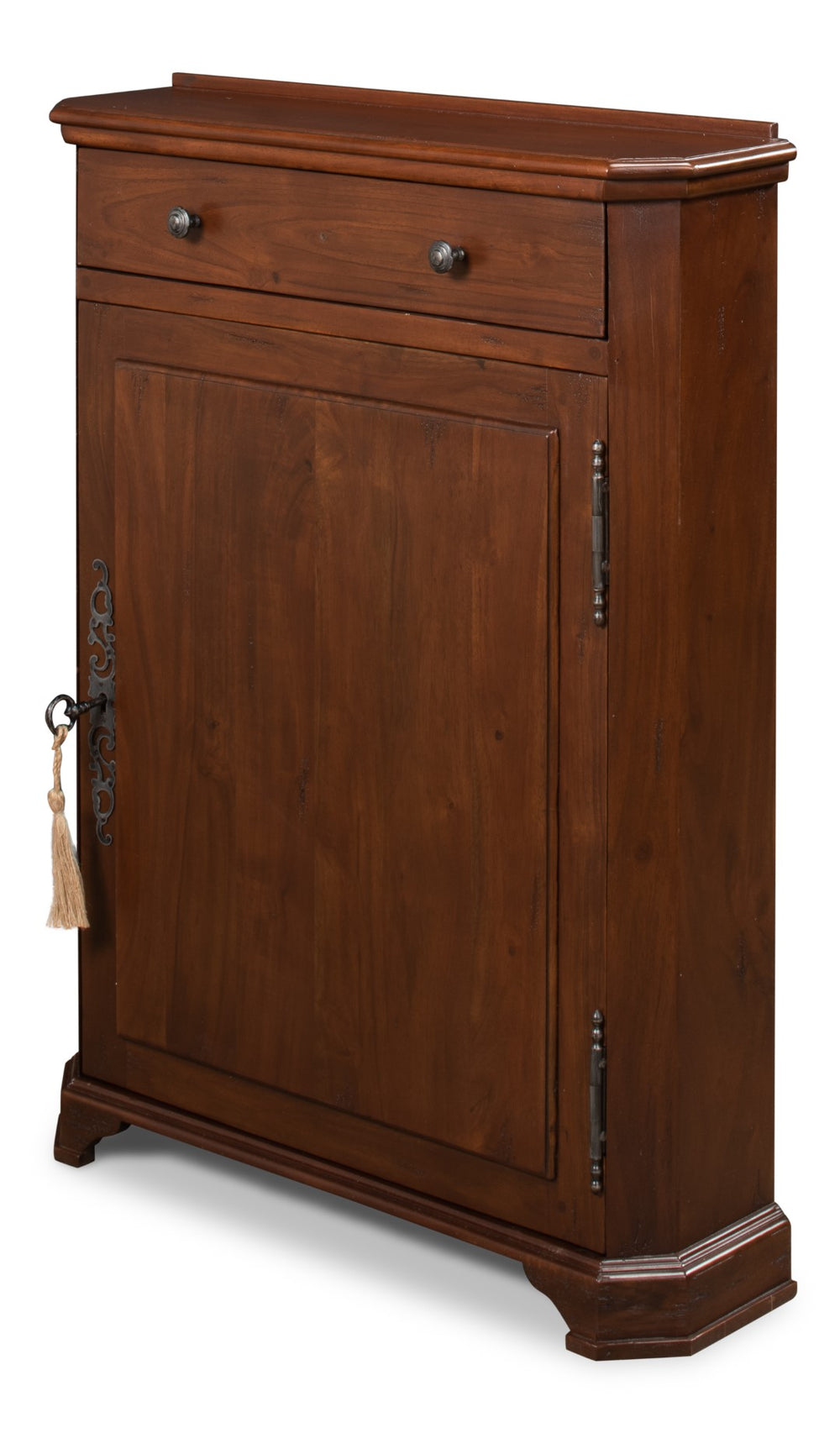 Sarreid Dante Hall Cabinet Walnut - Stylish Storage Solution With 2 Adjustable Shelves In Rich Walnut Finish Brown  25678-3
