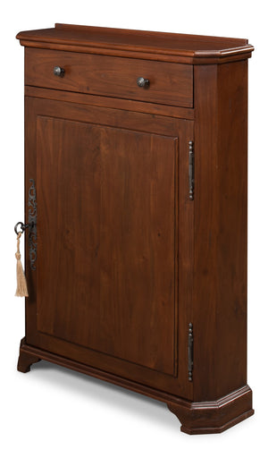 Sarreid Dante Hall Cabinet Walnut - Stylish Storage Solution With 2 Adjustable Shelves In Rich Walnut Finish Brown  25678-3