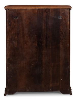 Sarreid Dante Hall Cabinet Walnut - Stylish Storage Solution With 2 Adjustable Shelves In Rich Walnut Finish Brown  25678-3