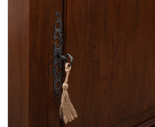 Sarreid Dante Hall Cabinet Walnut - Stylish Storage Solution With 2 Adjustable Shelves In Rich Walnut Finish Brown  25678-3