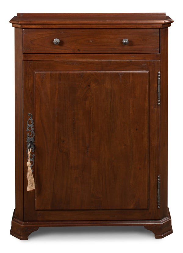 Sarreid Dante Hall Cabinet Walnut - Stylish Storage Solution With 2 Adjustable Shelves In Rich Walnut Finish Brown  25678-3