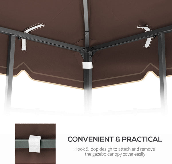 English Elm 10X10 Ft Outdoor Patio Gazebo Replacement Canopy - Durable Double-Tiered Cover For Uv & Rain Protection W419P198362