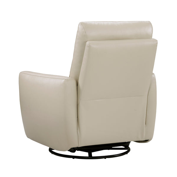 English Elm Luxurious swivel glider recliner chair with top-grain leather, plush foam over coils and sturdy frame taupe 36 L x 30.5 W x 26 H B011P395598