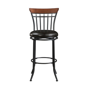 English Elm Swivel Pub Height Chair Faux Leather Seat 29" Bar Stool Metal Frame 360° Swivel Counter Dining B011P287562