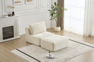 English Elm Modern Modular Memory Foam Sofa - Stylish Pet-Friendly Chaise Lounge With Movable Ottoman, Beige W3723P346956