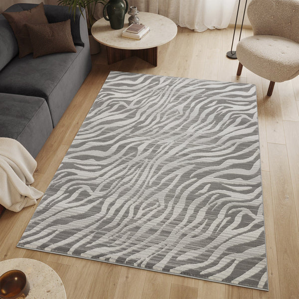 English Elm Geometrix Gray Area Rug 7'10" X 10'6" - Modern Geometric Design, Stain Resistant, Kid & Pet Friendly B186P316828