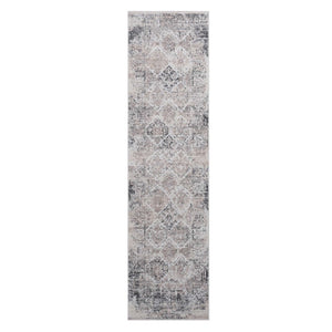 English Elm Payas Collection 2X8 Traditional Runner Rug - Cream & Anthracite, Stain-Resistant, Family-Friendly Design B189P183614-GIGA