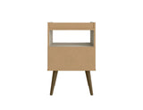 Manhattan Comfort Bogart Mid-Century Modern Nightstand Off-White 256BMC10