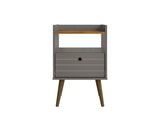 Manhattan Comfort Bogart Mid-Century Modern Nightstand Grey 256BMC50