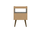 Manhattan Comfort Bogart Mid-Century Modern Nightstand Grey 256BMC50