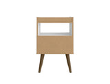 Manhattan Comfort Bogart Mid-Century Modern Nightstand White 256BMC6