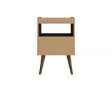 Manhattan Comfort Bogart Mid-Century Modern Nightstand Black 256BMC8