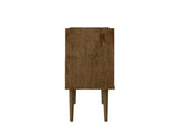 Manhattan Comfort Bogart Mid-Century Modern Nightstand Rustic Brown 256BMC9