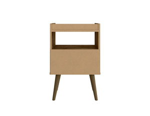 Manhattan Comfort Bogart Mid-Century Modern Nightstand Rustic Brown 256BMC9