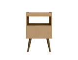 Manhattan Comfort Bogart Mid-Century Modern Nightstand Rustic Brown 256BMC9