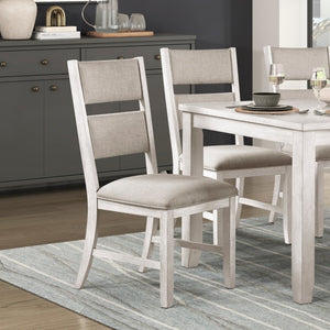 English Elm Modern Farmhouse Counter Stools Ladder Back Wood Frame Gray Upholstered Seat Pair B011P416553