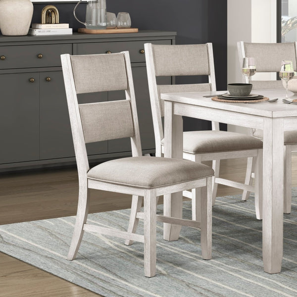English Elm Modern Farmhouse Counter Stools Ladder Back Wood Frame Gray Upholstered Seat Pair B011P416553