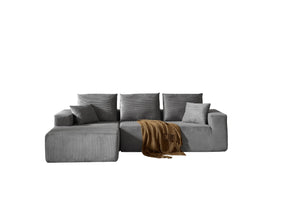 English Elm Modular Sectional Sofa - Modern L-Shaped Cloud Couch, No Assembly, Soft Corduroy, Versatile Comfort W3434S00002