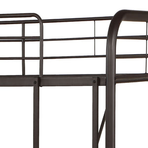 English Elm Sandy Black Twin Over Full Bunk Bed - Sturdy, Space-Saving Design With Built-In Ladder & Safety Features B062S00464-GIGA