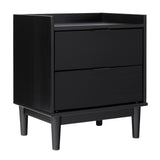 Lee Mid-century Modern Modern 20" Solid Wood 2-Drawer Nightstand with Gallery