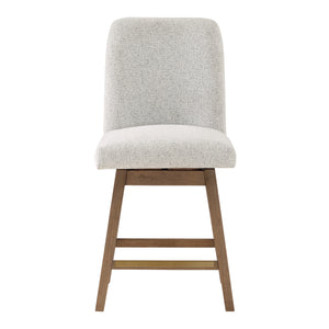 OSP Home Furnishings Finley 26” Swivel Counter Stool  - Set of 2 Parchment/Med Oak