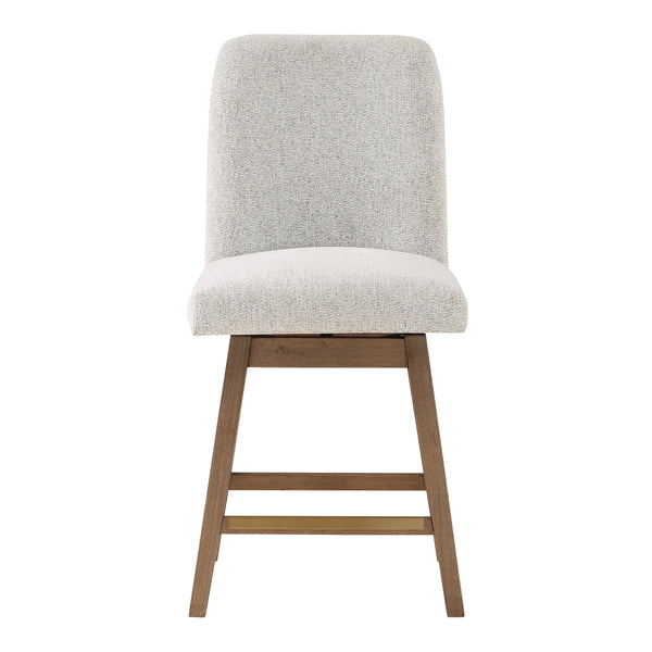 OSP Home Furnishings Finley 26” Swivel Counter Stool  - Set of 2 Parchment/Med Oak