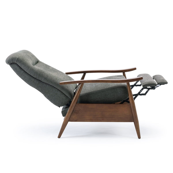 English Elm Saugus Wood Arm Push Back Recliner Charcoal - Modern Chestnut Arms, Durable Fabric, 3-Position Comfort B050P281012