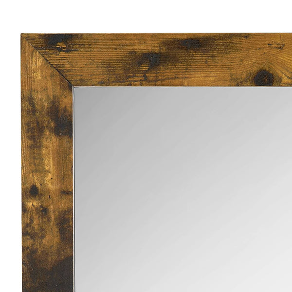 English Elm Juvanth Rustic Finish Mirror with Composite Wood Frame and Metal Accents for Bright Modern Spaces Oak 39 L x 39 W x 2 H B2726P261206