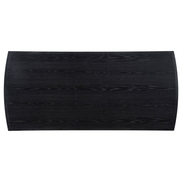 English Elm Mason Black 7-Piece Dining Set With Extension Leaf – Chic Table & Plush Chairs For Elegant Dining B062S01129