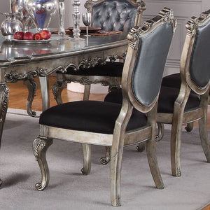 English Elm Silver Grey Tufted Side Chairs Set Of 2 - Elegant Crown-Back Design For Dining Or Boudoir Style B062P209234-GIGA